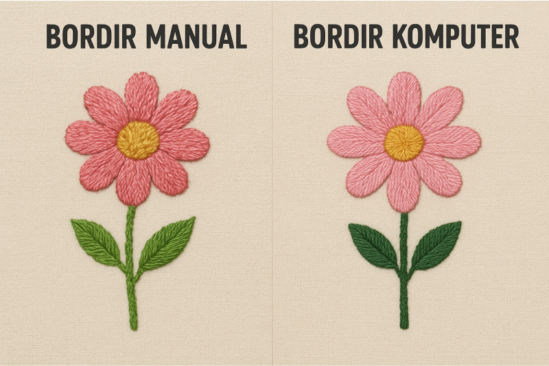 Perbedaan Bordir Manual dan Bordir Komputer: Mana Hasilnya yang Lebih Bagus untuk Kebutuhan Anda?